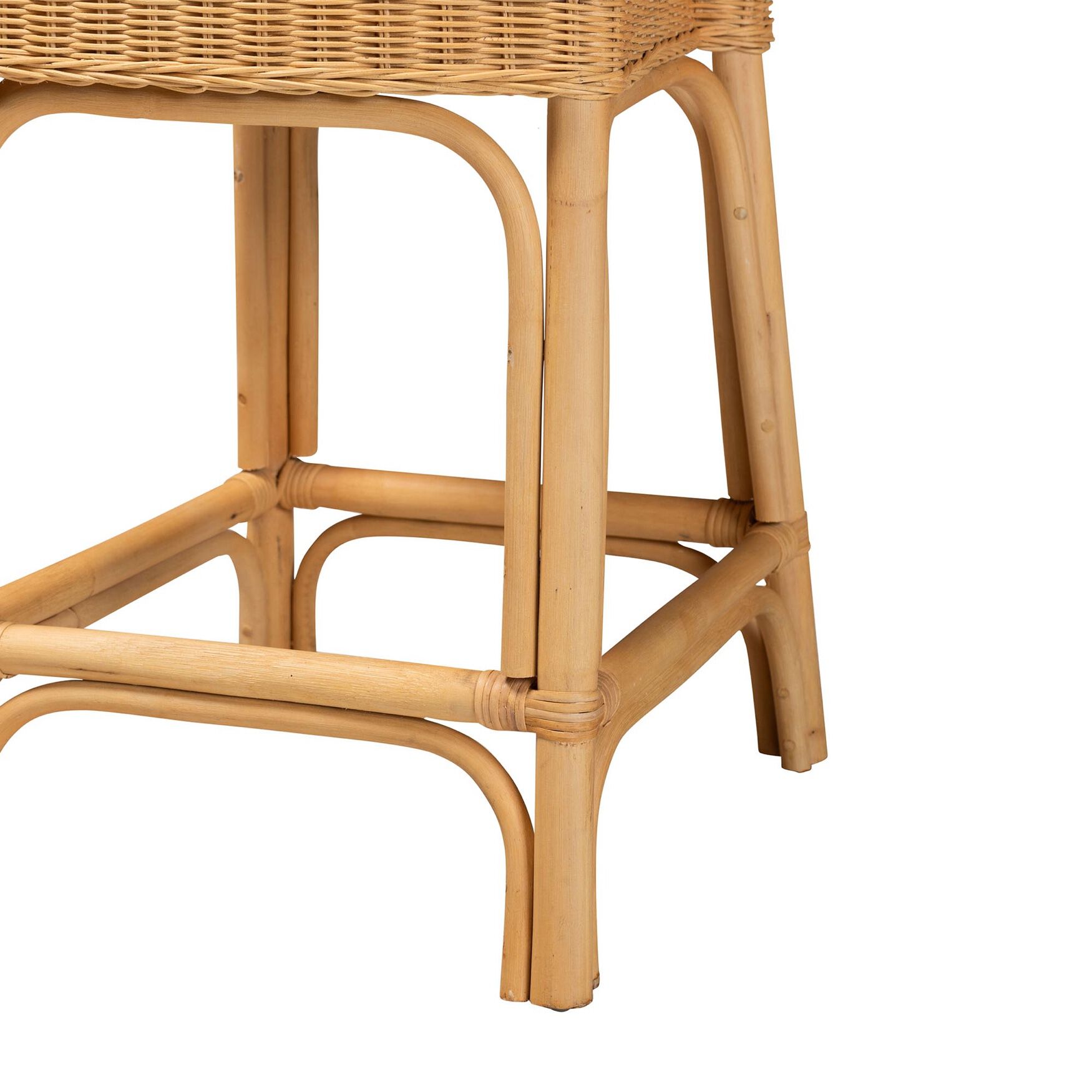 Barito Modern Bohemian Natural Rattan Counter Stool, , alternate image number 5