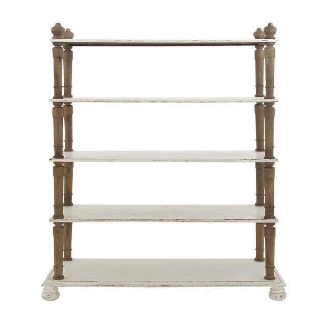 White Wood Farmhouse Shelving Unit, 75 inches x 37 inches x 14 inches, , on-hover image number null