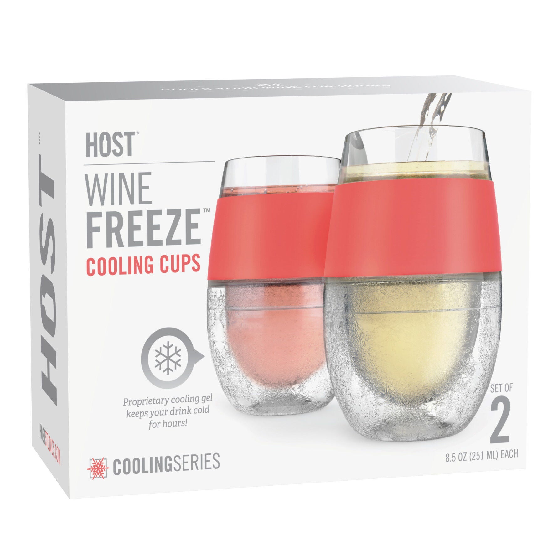 Wine Freeze Cooling Cups In Coral (Set Of 2) By, , alternate image number 4