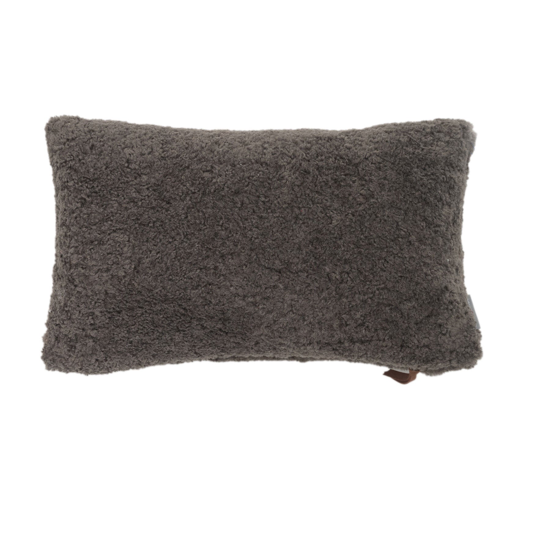 Teddy Sherpalux Plush Solid Lumbar Pillow, CHARCOAL GREY, hi-res image number 0