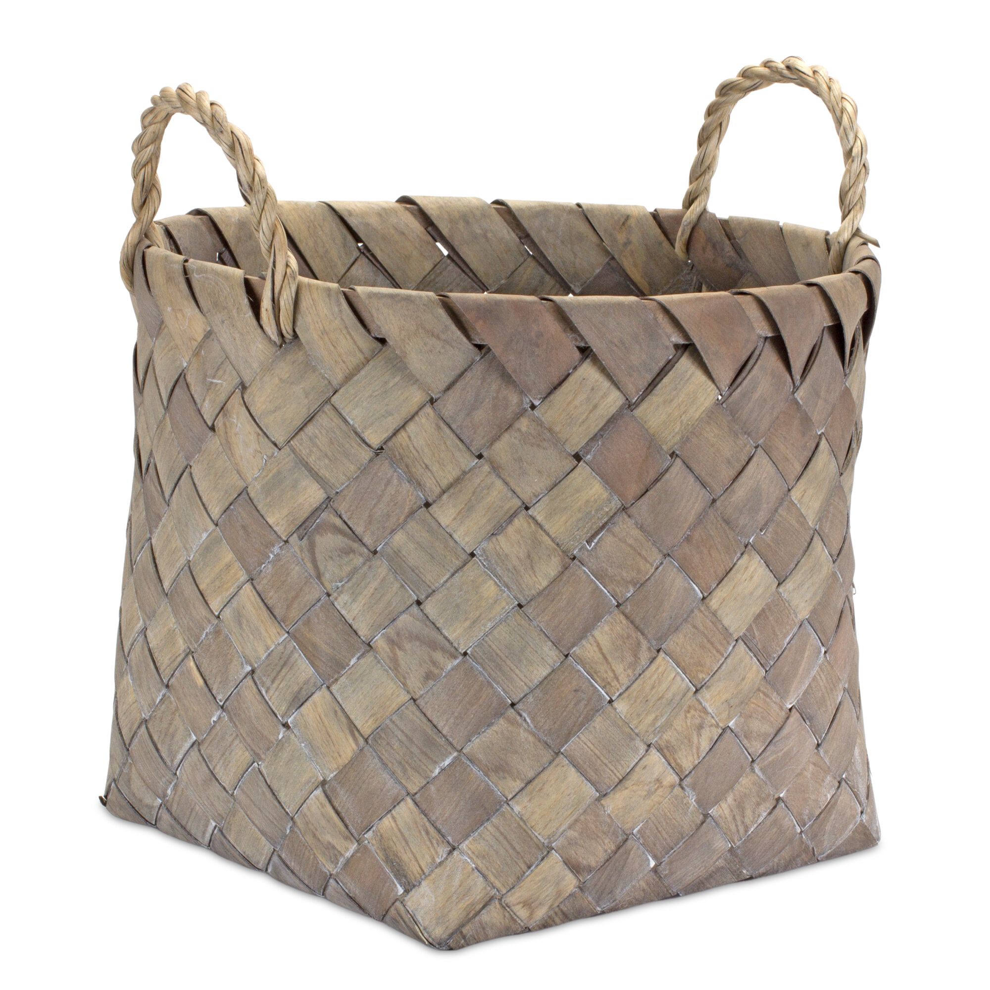 Basket (Set of 3) 9.5 inchesD x 8.5 inchesH, 12 inchesD x 10.75 inchesH, 13.5 inchesD x 11.5 inchesH Wicker, BROWN/TAN, alternate image number 1