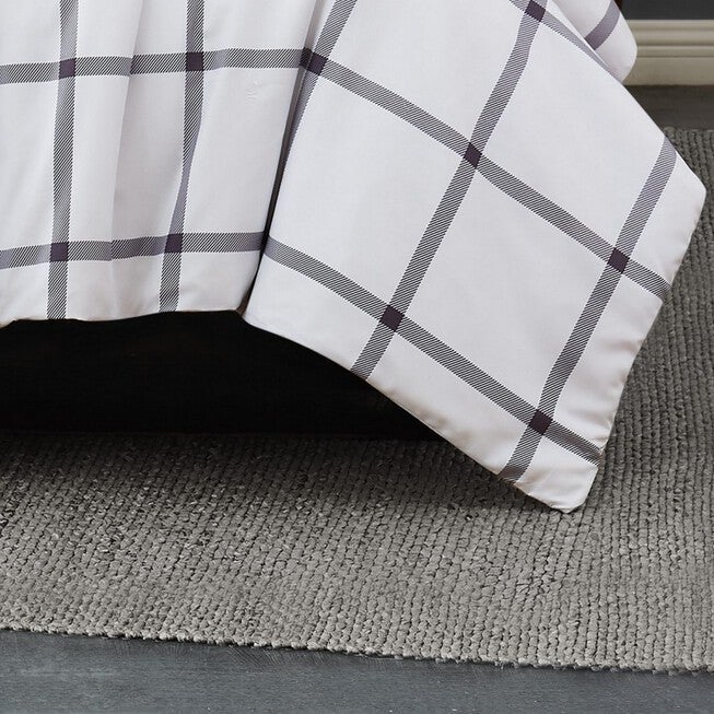 Printed Windowpane 3-Piece Duvet Cover Set, , on-hover image number null