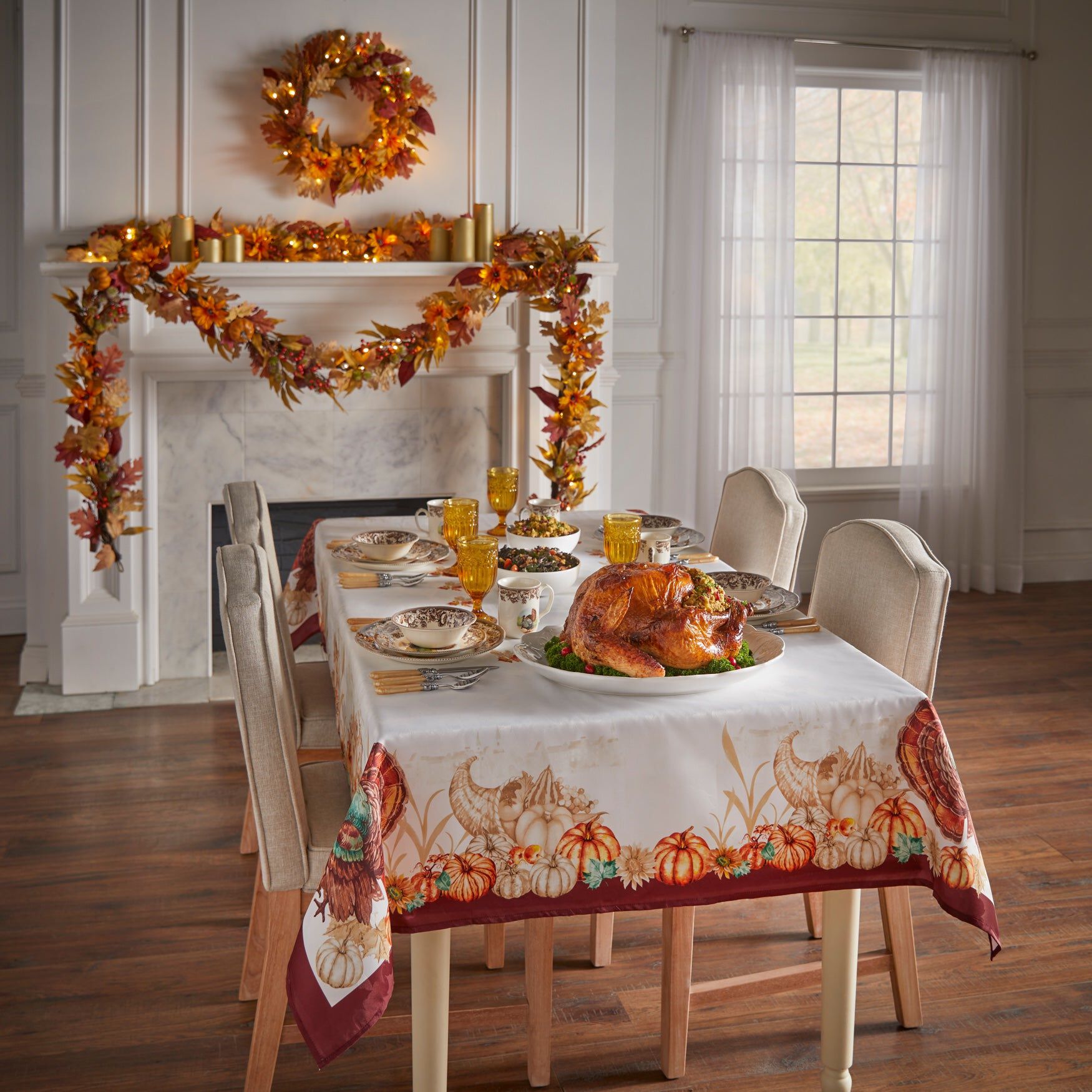 6-ft. Pre-lit Harvest Daisy Garland, DAISY, hi-res image number 0