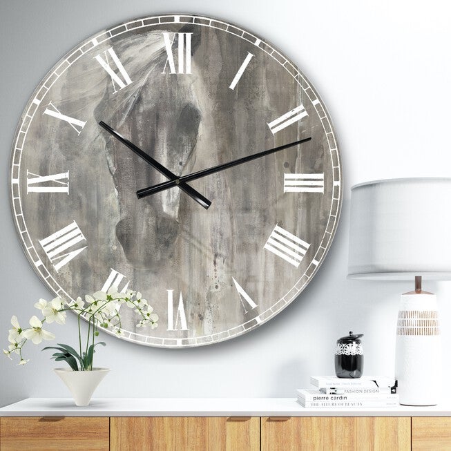 Farmhouse Horse Farmhouse Wall Clock, GREY, hi-res image number null