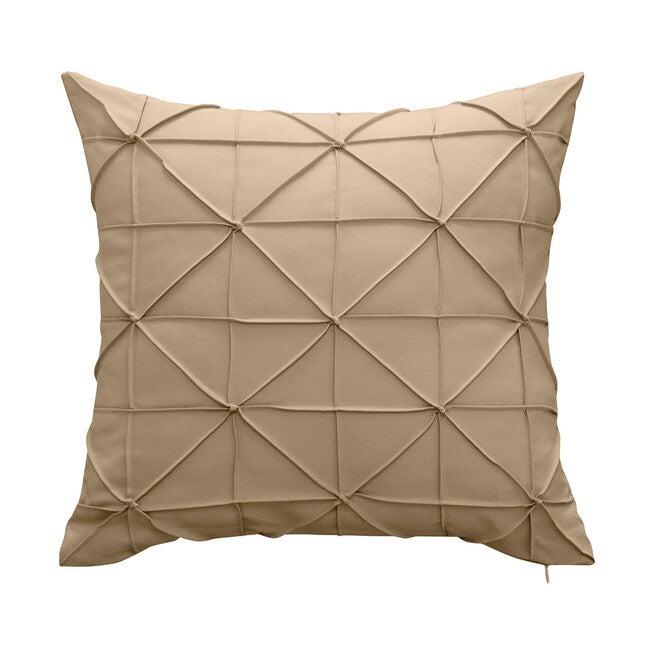 Indoor & Outdoor Fishnet Pleat Decorative Pillow, KHAKI, hi-res image number 0