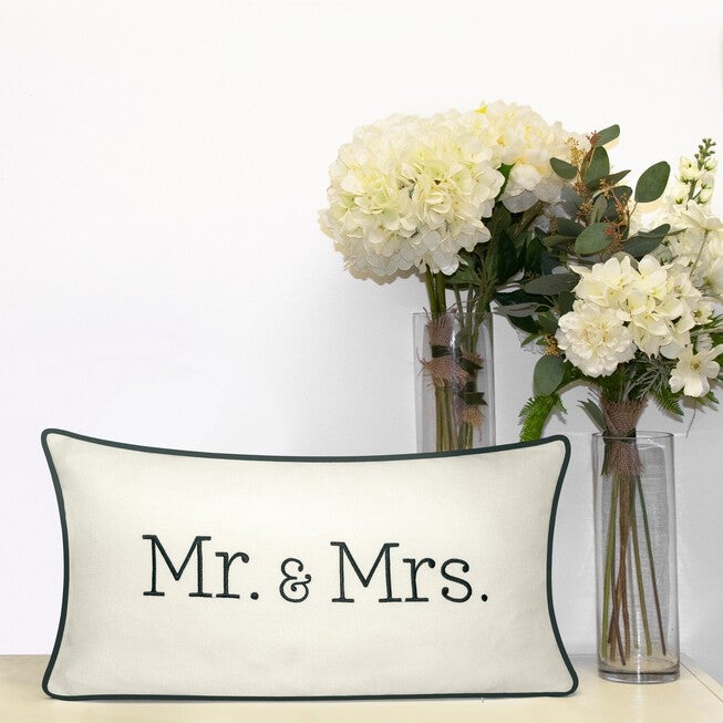 Celebrations ""Mr. & Mrs."" Embroidered Decorative Pillow , , alternate image number 5