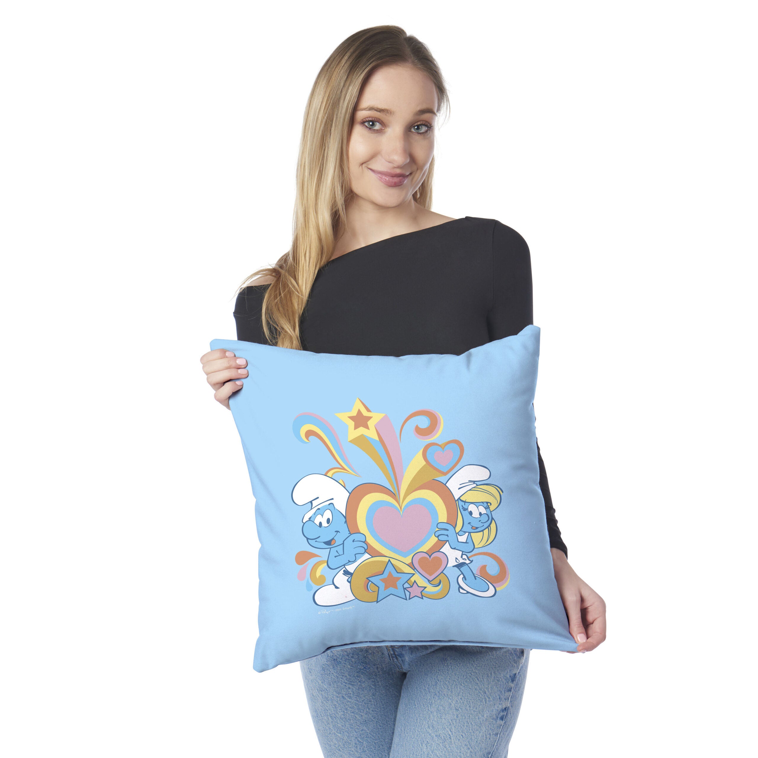 Smurfs Throw Pillow 18x18 inches, GROOVY, on-hover image number 1