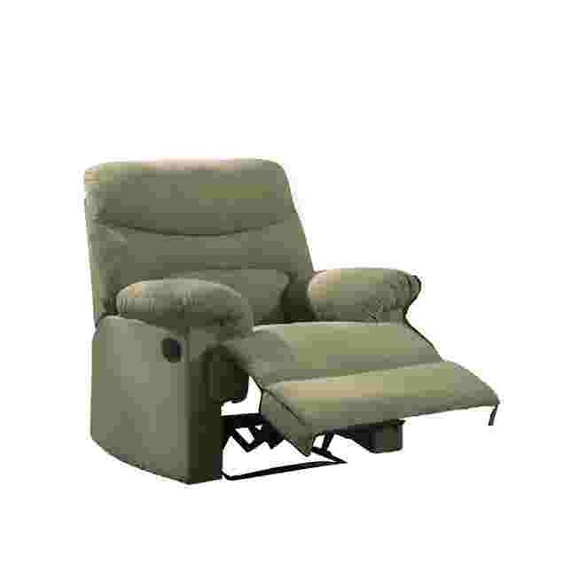 Green recliner with footrest