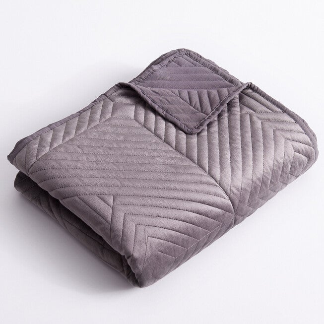 Riviera Velvet Storm Gray Throw Blanket, , alternate image number 2