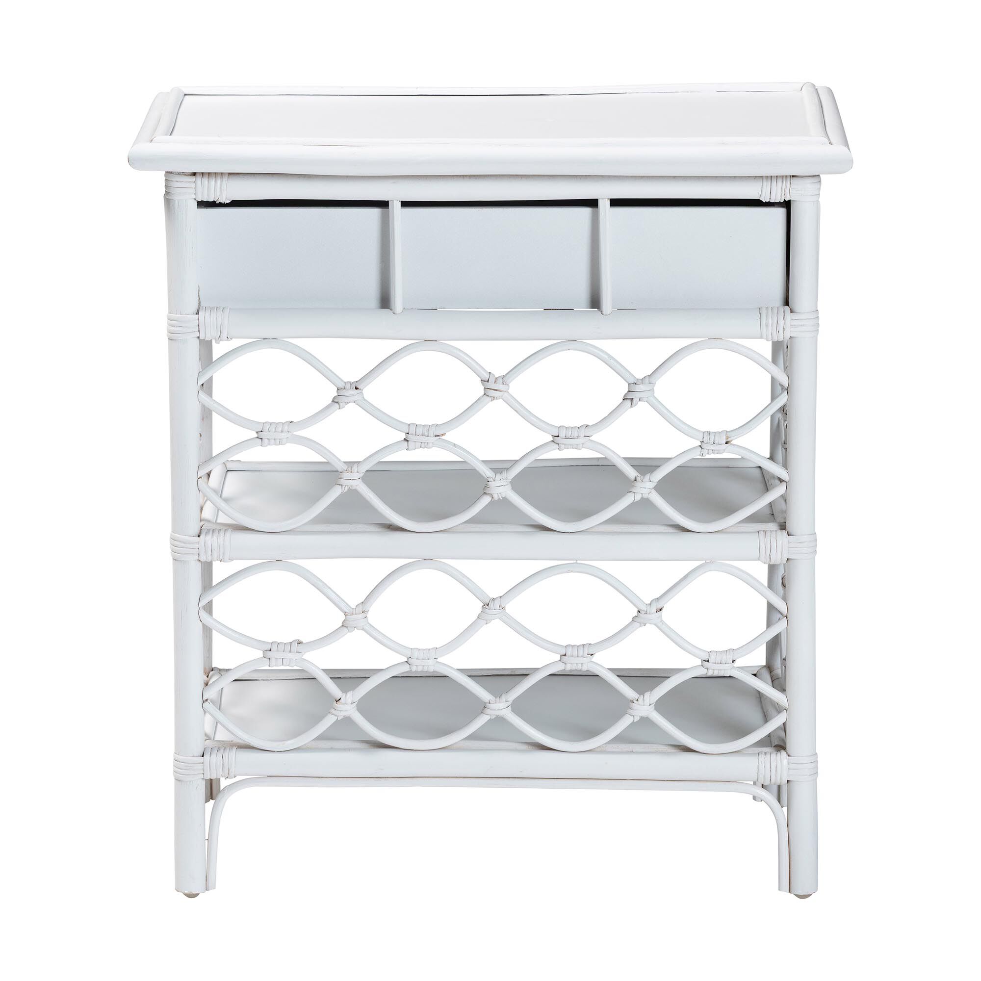 Akane Natural Rattan Nightstand, White, WHITE, alternate image number 5