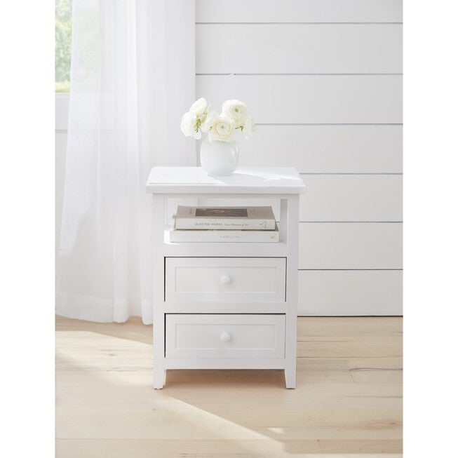 Karsen Modern And Contemporary White Finished Wood 2-Drawer Nightstand, , on-hover image number 1