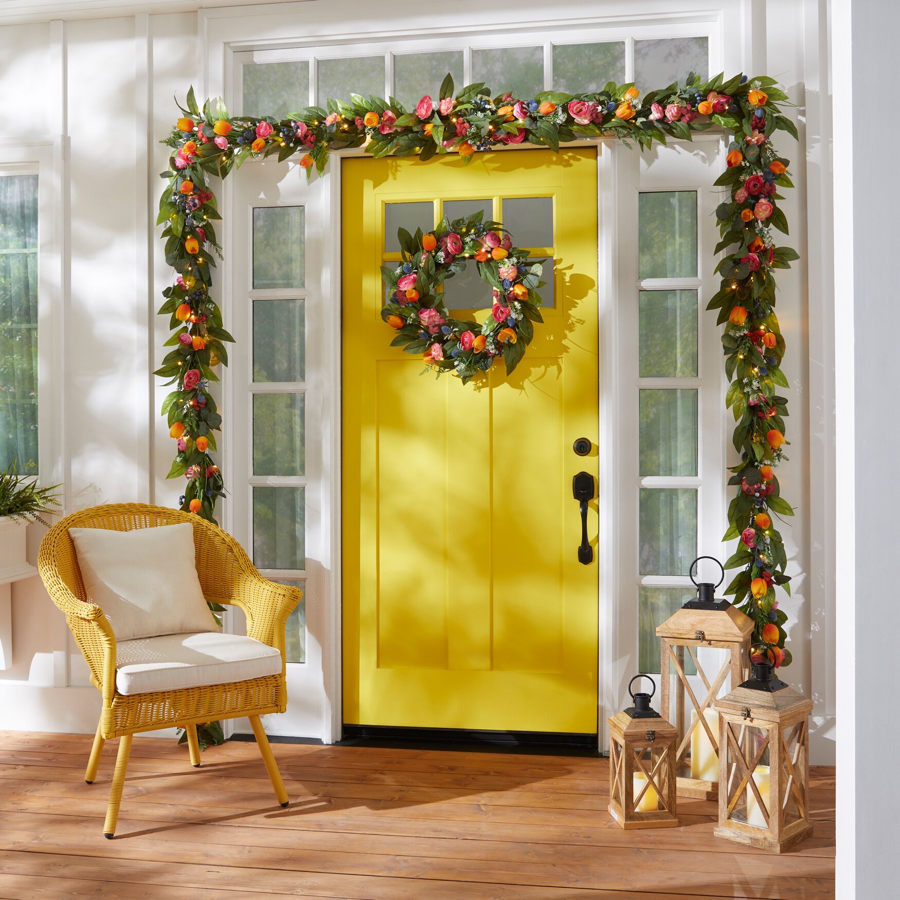  Wooden Square 24 inches Lantern, , on-hover image number 1