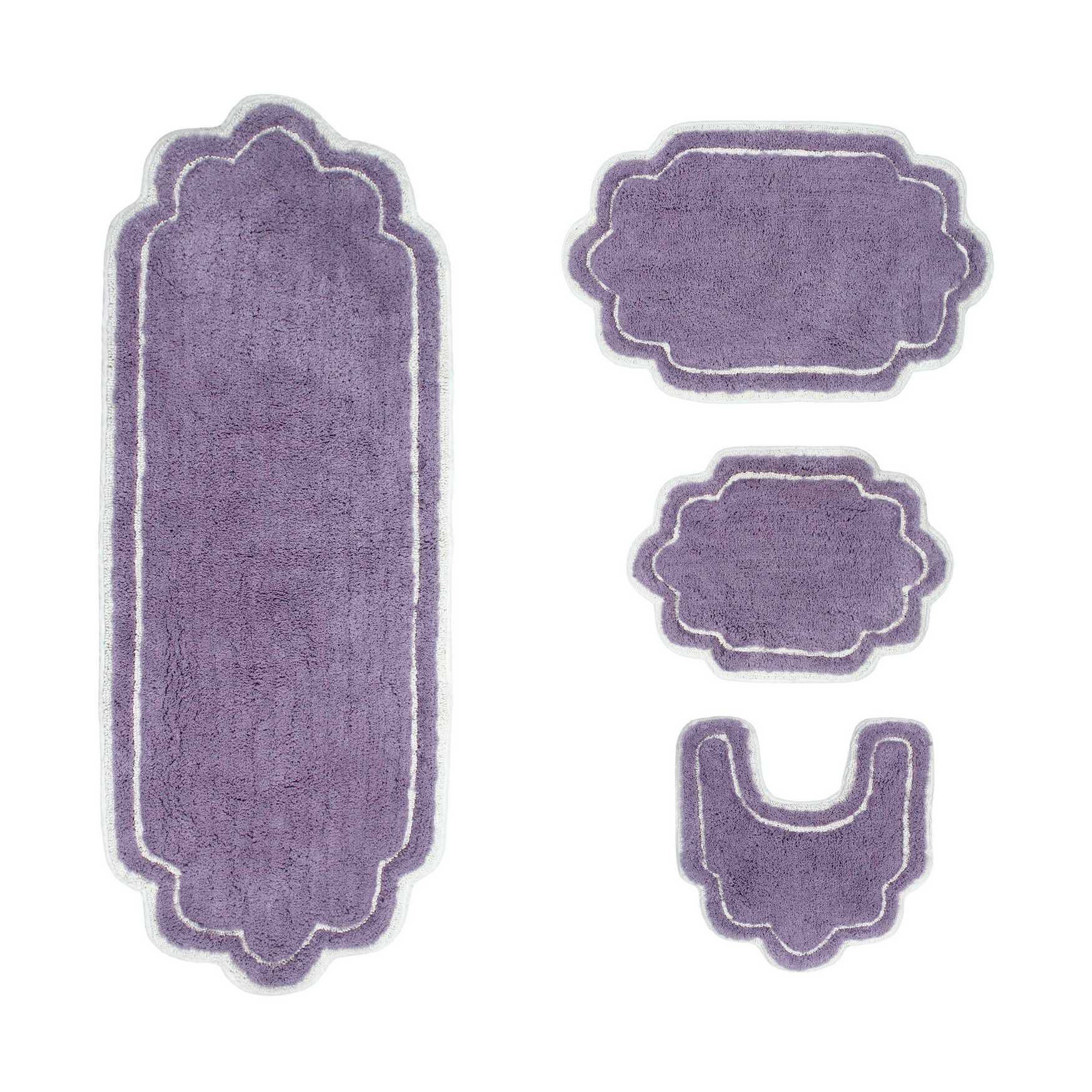 Allure 4 Piece Set Bath Rug Collection, PURPLE, hi-res image number 0