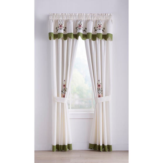 Ava Embroidered Valance, DARK GREEN, hi-res image number null
