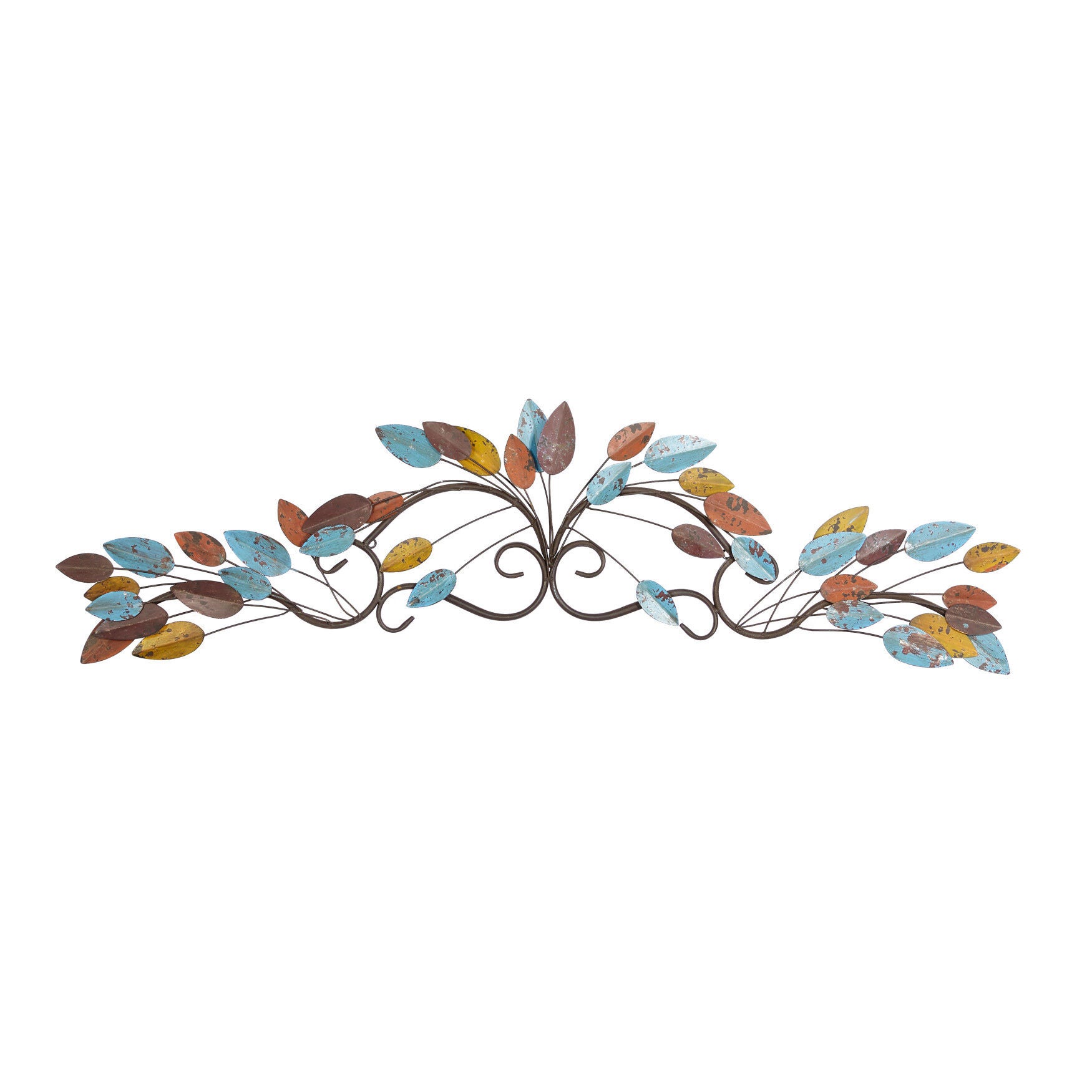 Multi Colored Metal Traditional Floral Wall Decor, MULTI, hi-res image number 0