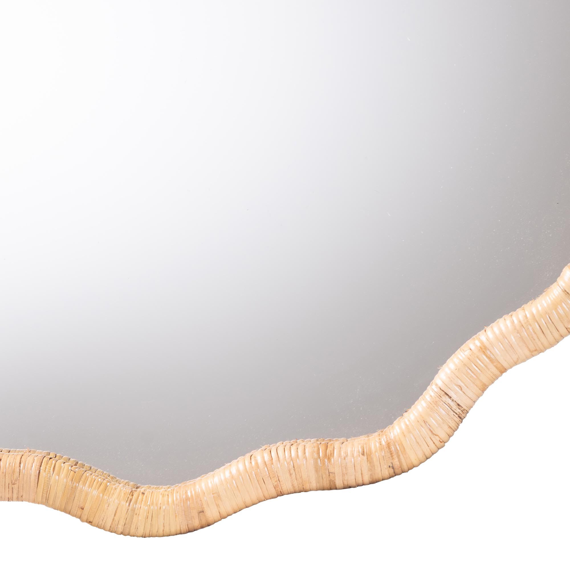 Rasida Natural Rattan Scalloped Wall Mirror, HONEY, alternate image number 2
