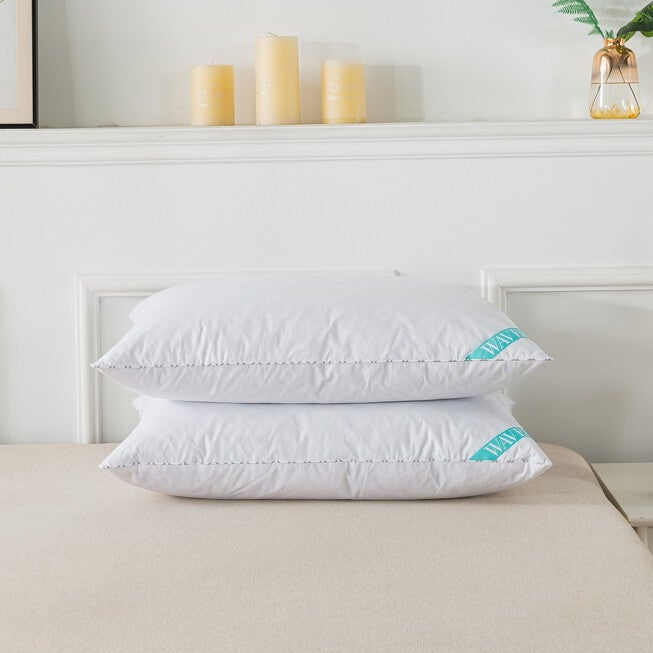 Antimicrobial White Goose Nano Feather Pillow, Set 2 Bed Pillow, , alternate image number null