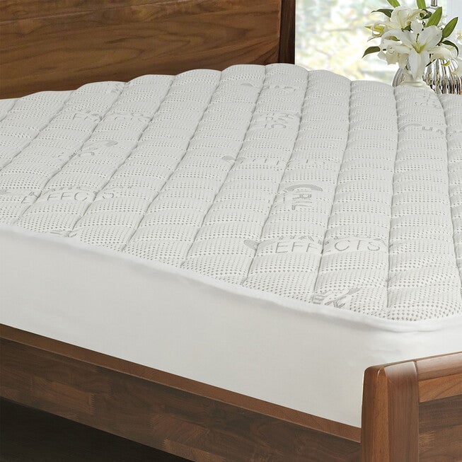 All-In-One Charcoal Effects Odor Control & Cooling Fitted Mattress Pad, Twin, , on-hover image number 1