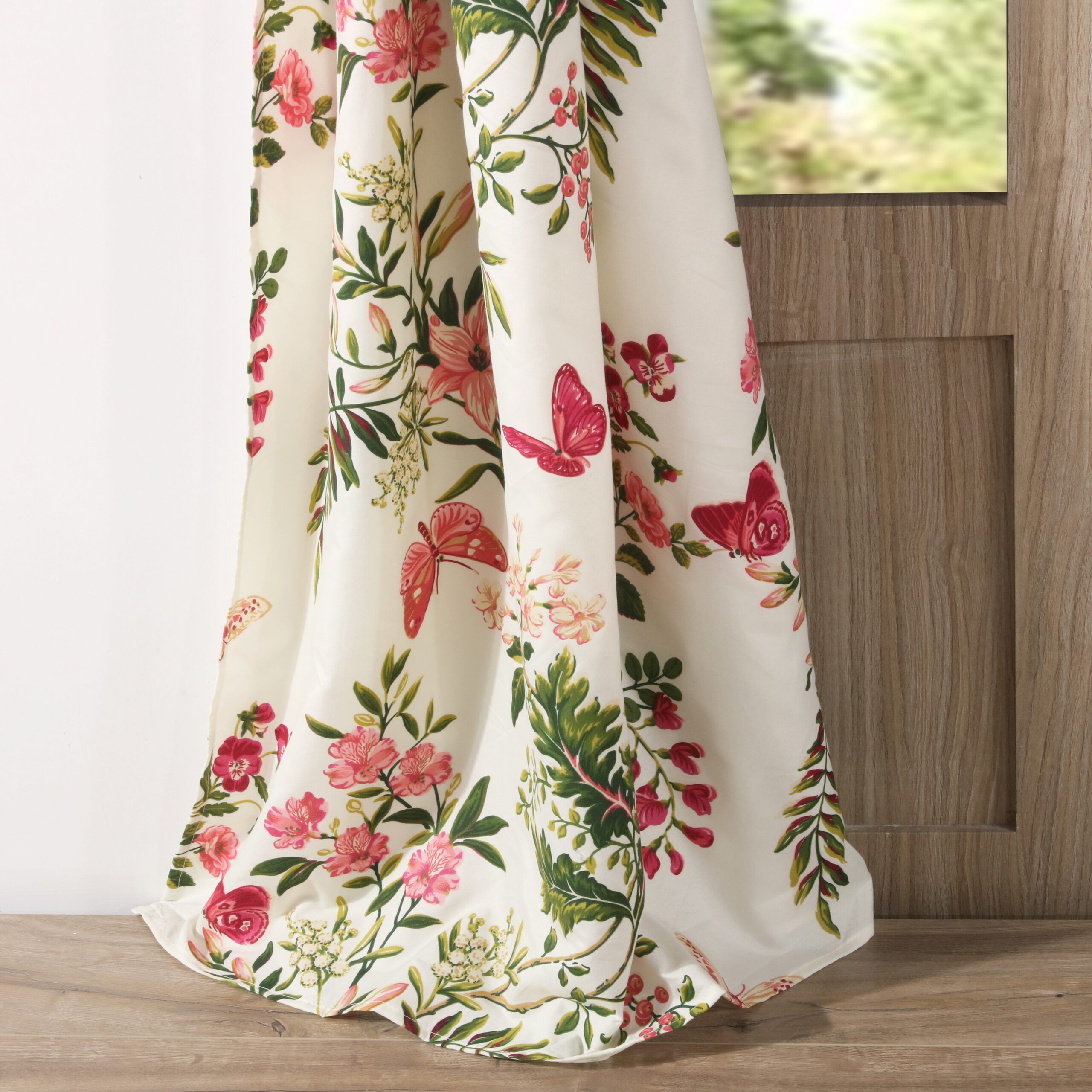 Butterflies Window Curtain Panels, Set of 2, 84 inches, MULTI, alternate image number 3