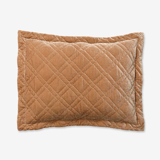 Velvet Diamond Quilted Sham, ALMOND, hi-res image number null