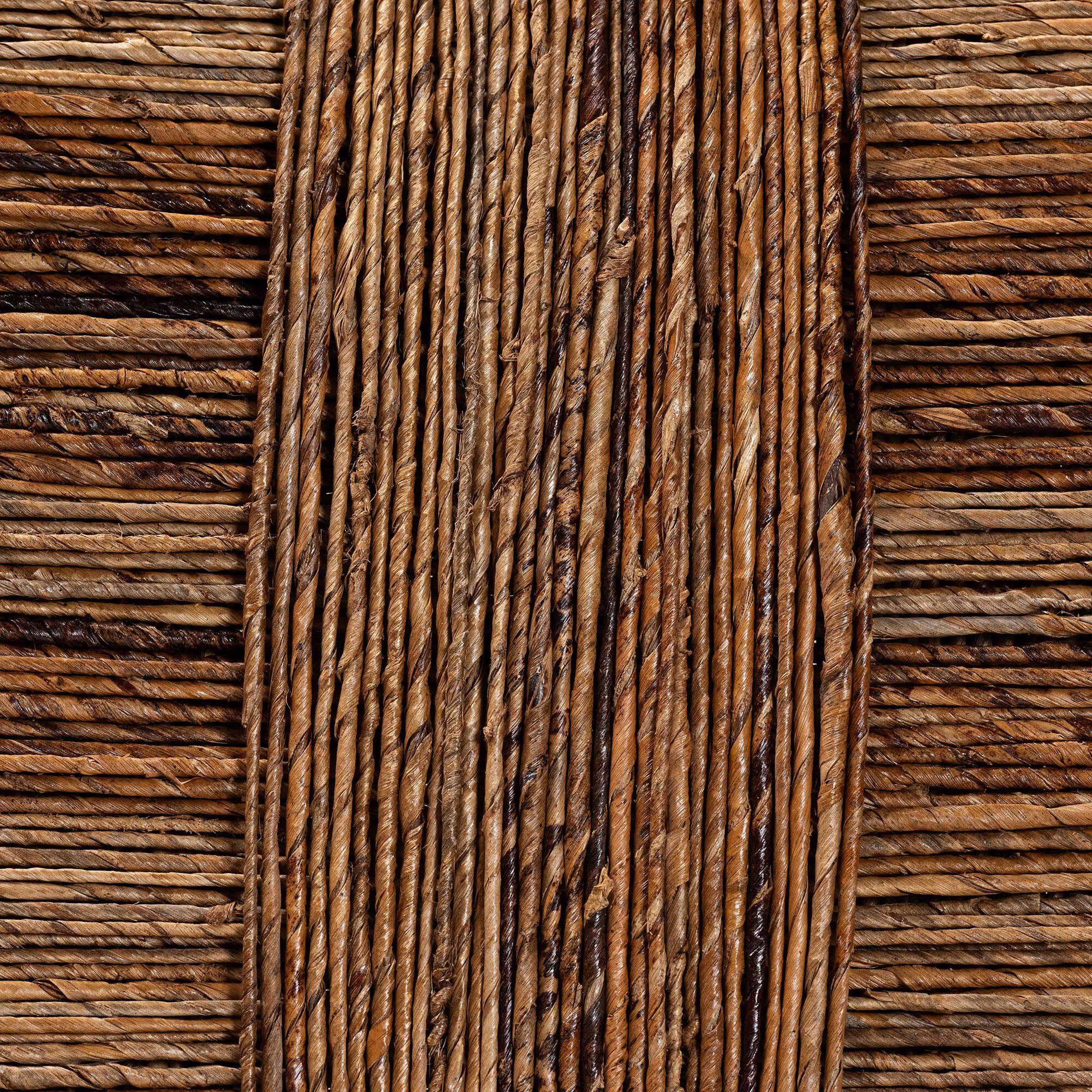 Close-up of seagrass weave texture on chair