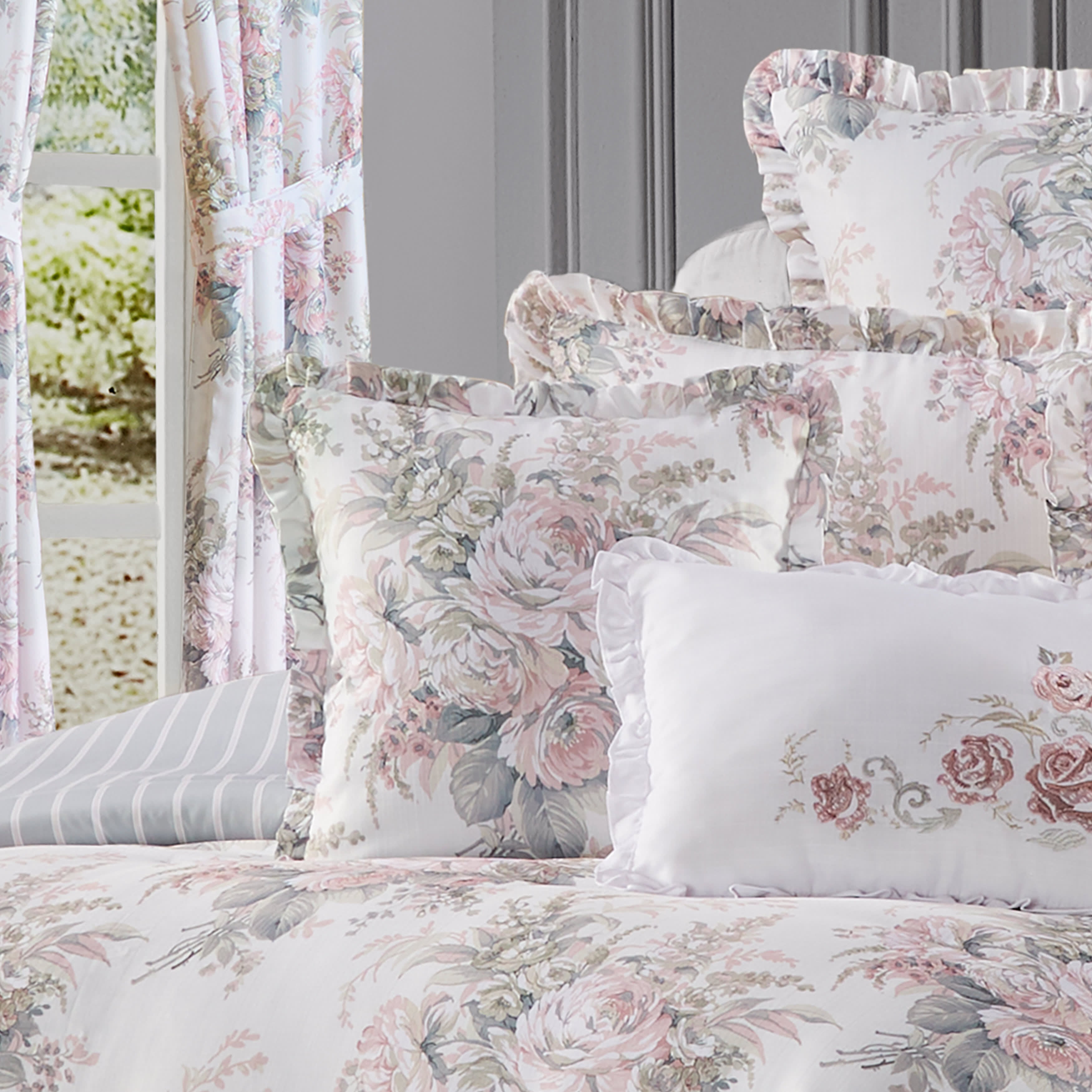 Estelle Blush 16 Inch Square Decorative Throw Pillow, BLUSH, alternate image number 1