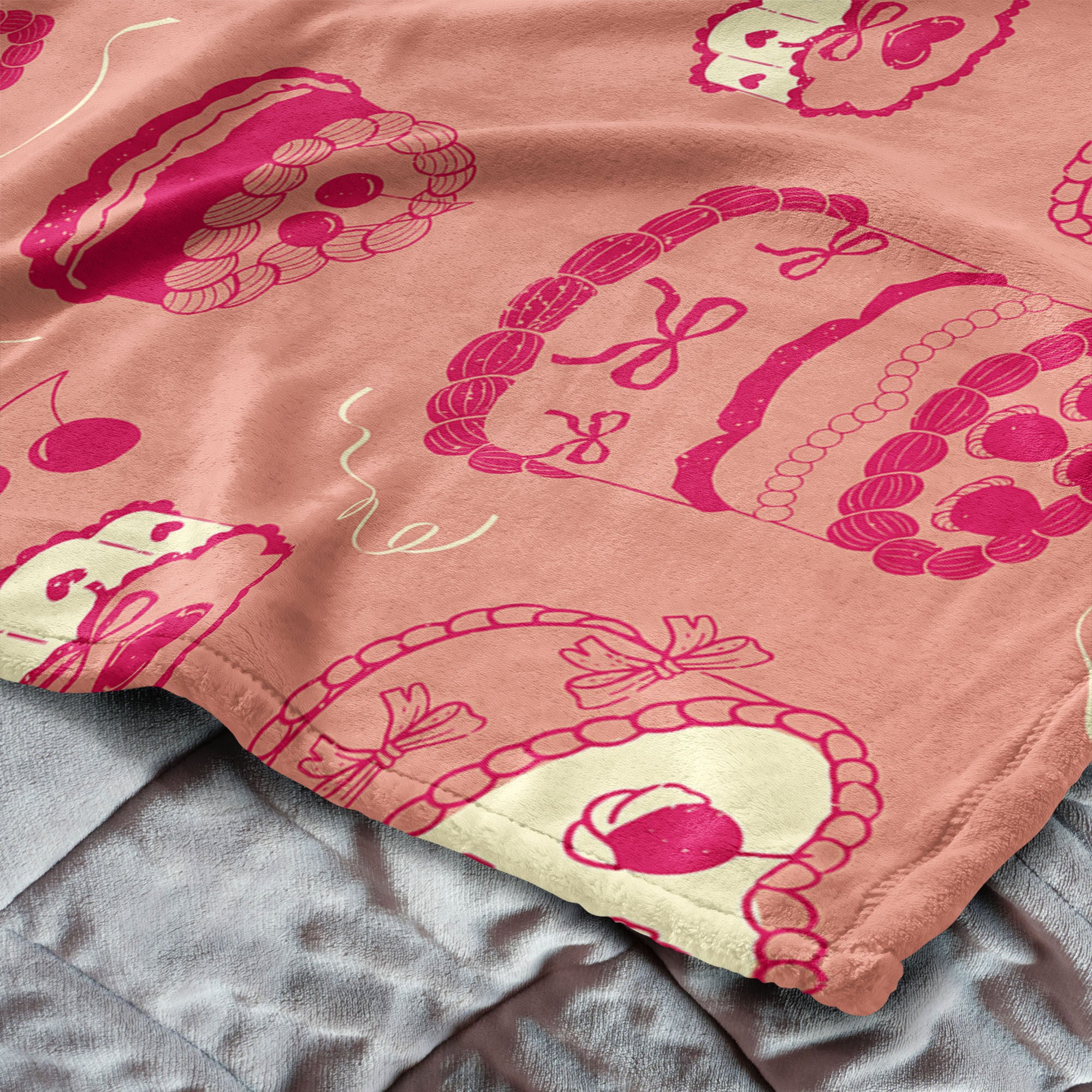Valentine's Day V-Day Cakes Silk Touch Throw Blanket 60x80 Inches, VDAY CAKES, alternate image number 4