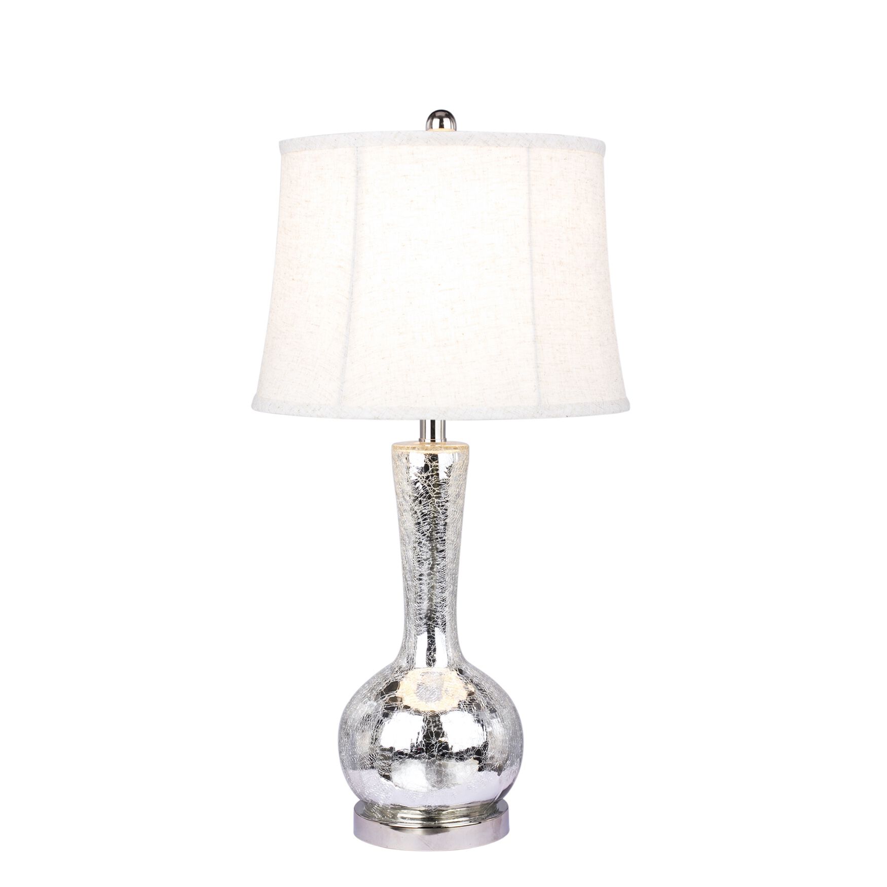27.5 inches Silver Glass & Metal Table Lamp, , on-hover image number 1