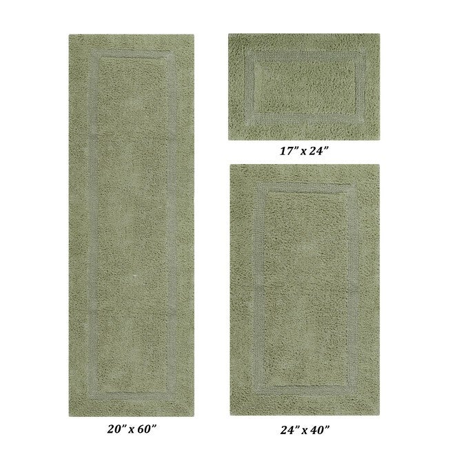 Lux Collectionis Bath Mat Rug 3 Piece Set (20 inches x 20 inches | 21 inches x 34 inches | 20 inches x 60 inches), SAGE, hi-res image number 0