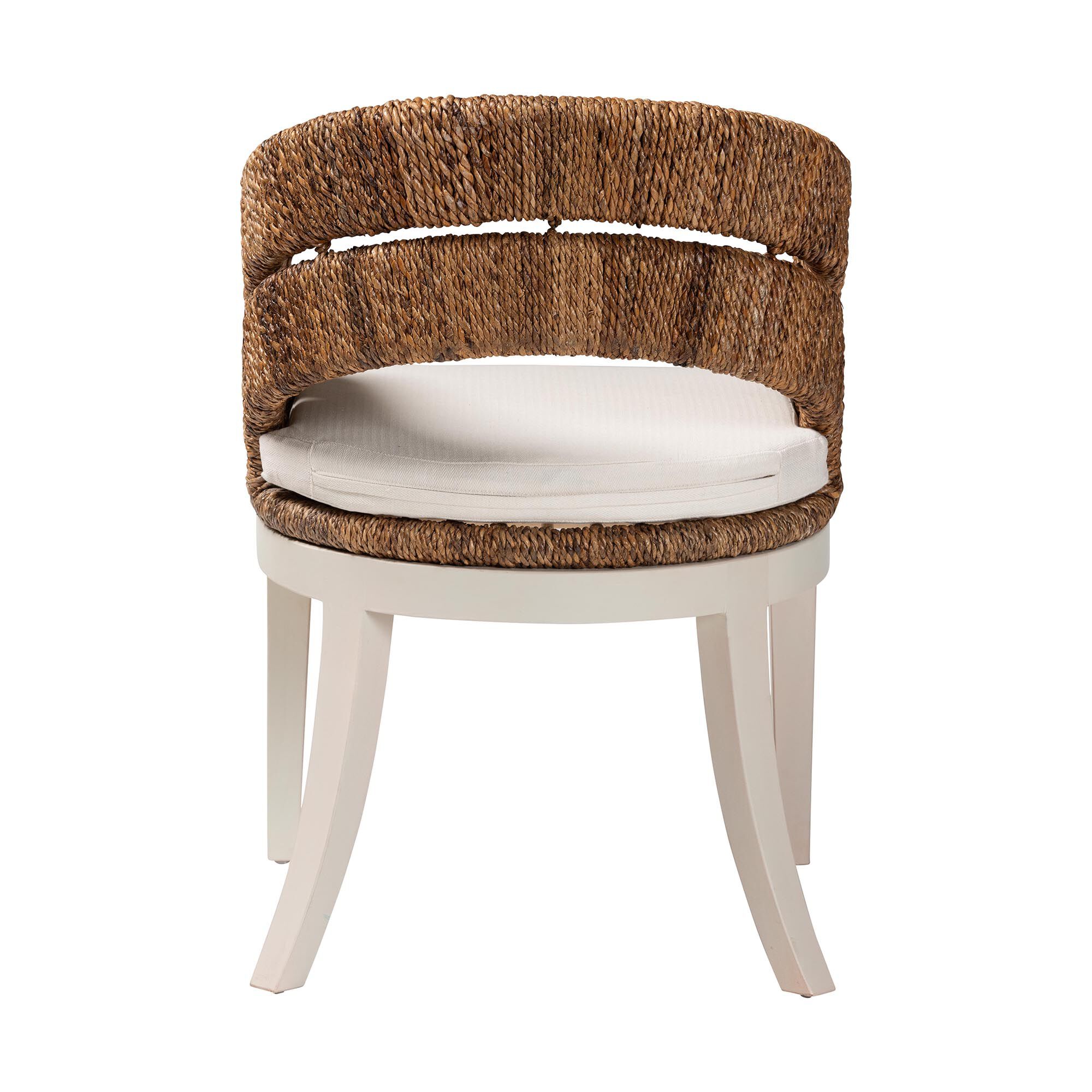Ubud Bohemian Natural Seagrass and Mahogany Wood Dining Chair, NATURAL, alternate image number 4