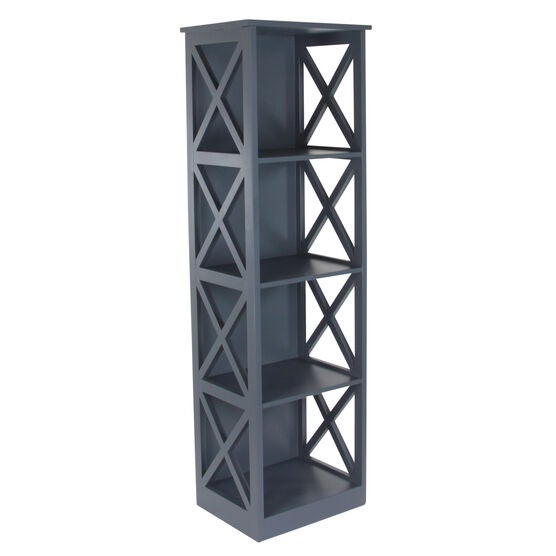 Grey Wood Traditional Shelving Unit, 51 " x 16 " x 12 ", BROWN, hi-res image number null