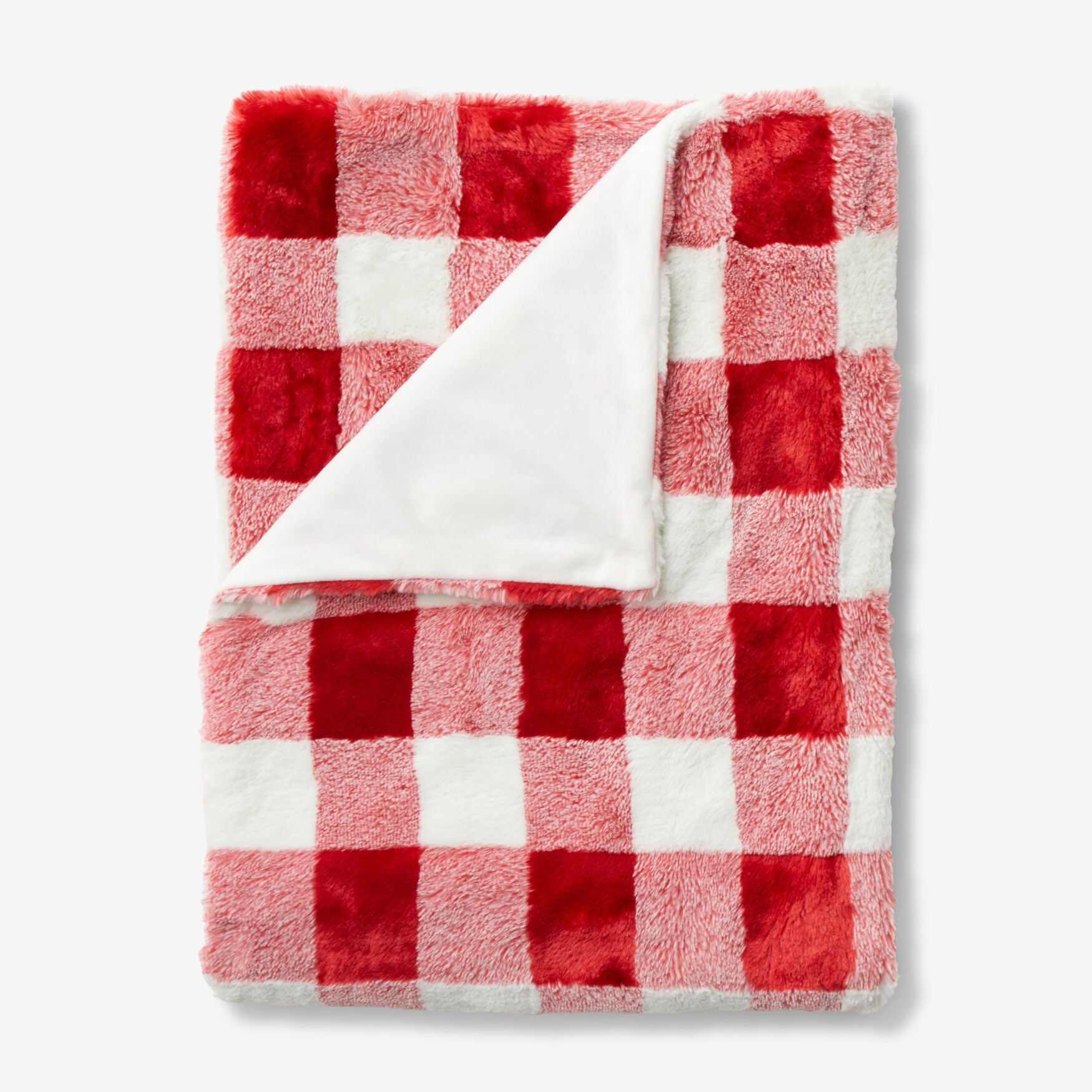 FAUX-RABBIT FUR THROW, RED, hi-res image number 0