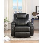 Black rocker recliner with swivel motion upright view