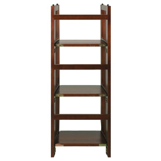 3-Shelf Folding Bookcase 14 inches Wide-Walnut, , alternate image number 3