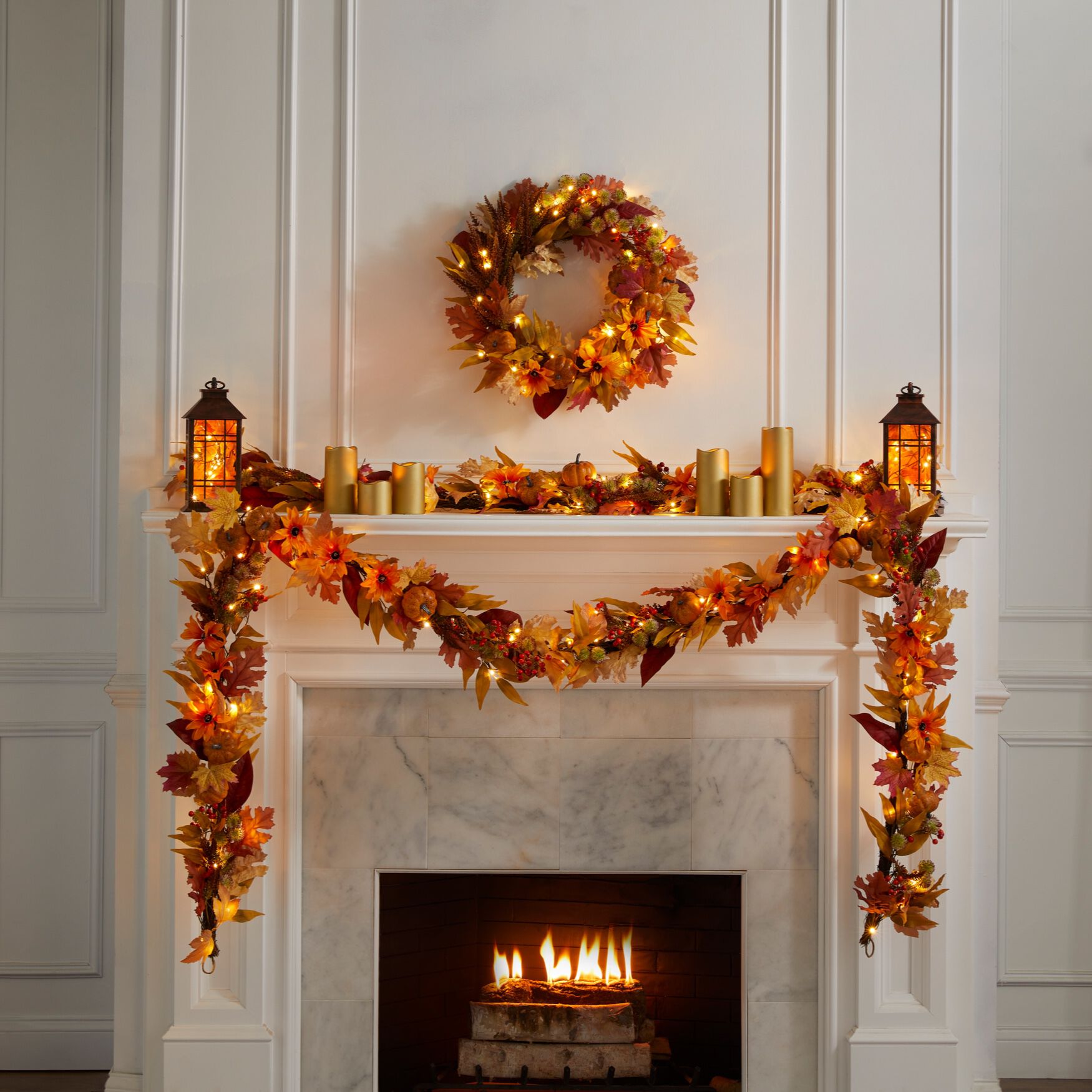 6-ft. Pre-lit Harvest Daisy Garland, , alternate image number 2