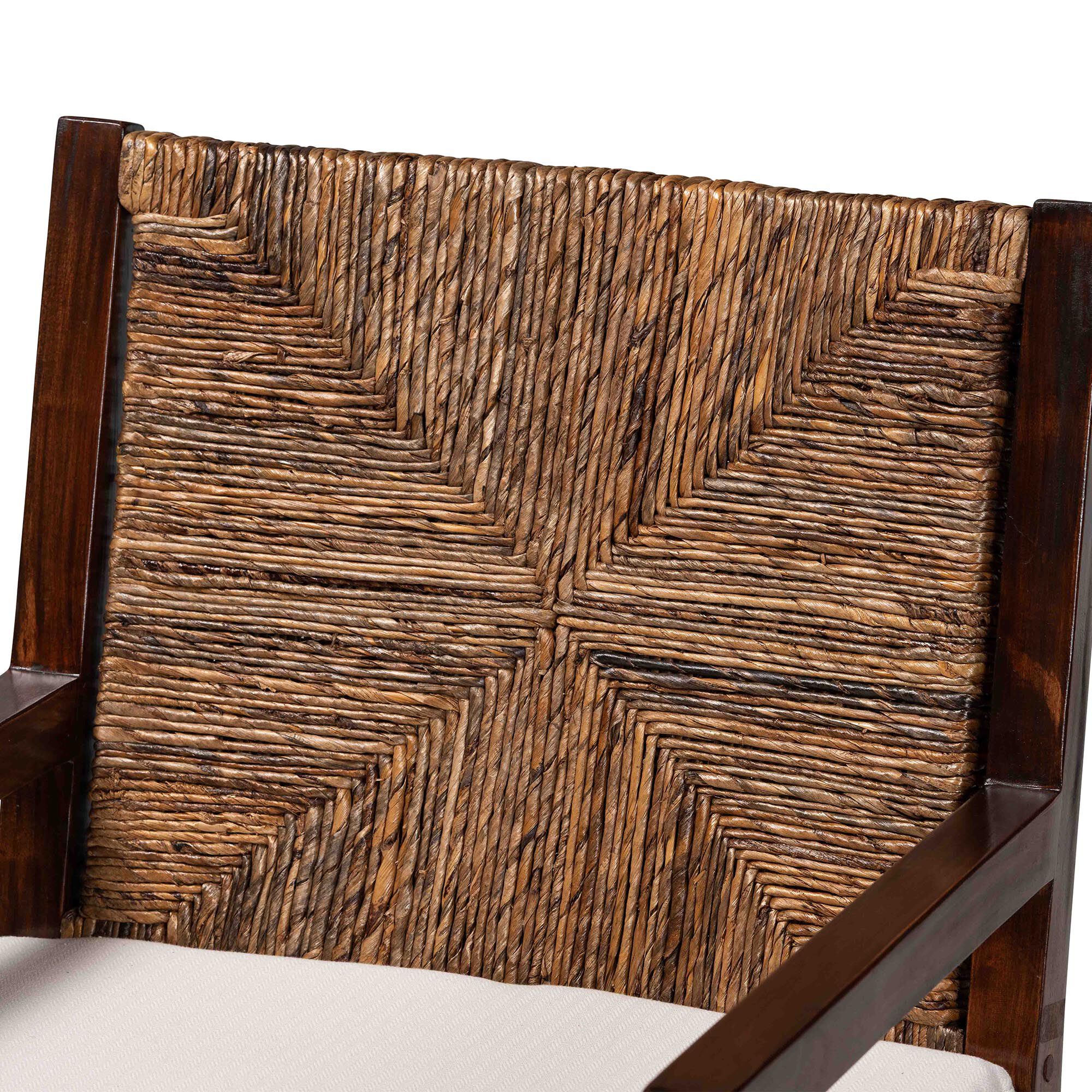 Close-up of woven seagrass back pattern