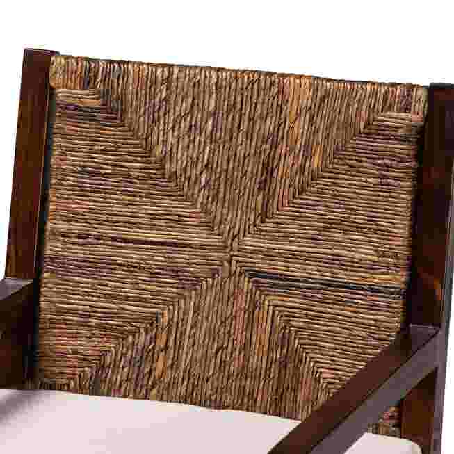 Close-up of woven seagrass back pattern