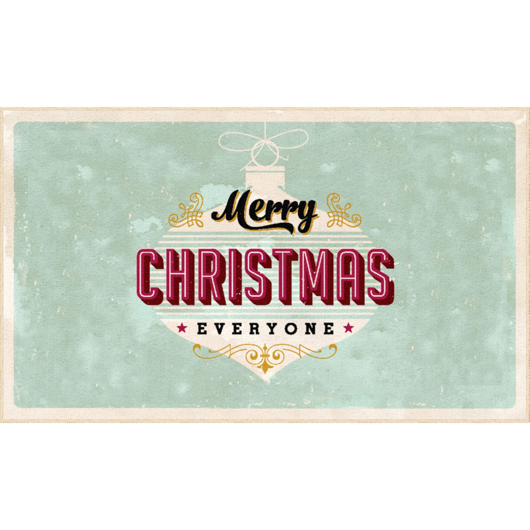 Everyone Christmas Light Blue Kitchen Rug, LIGHT BLUE, hi-res image number 0