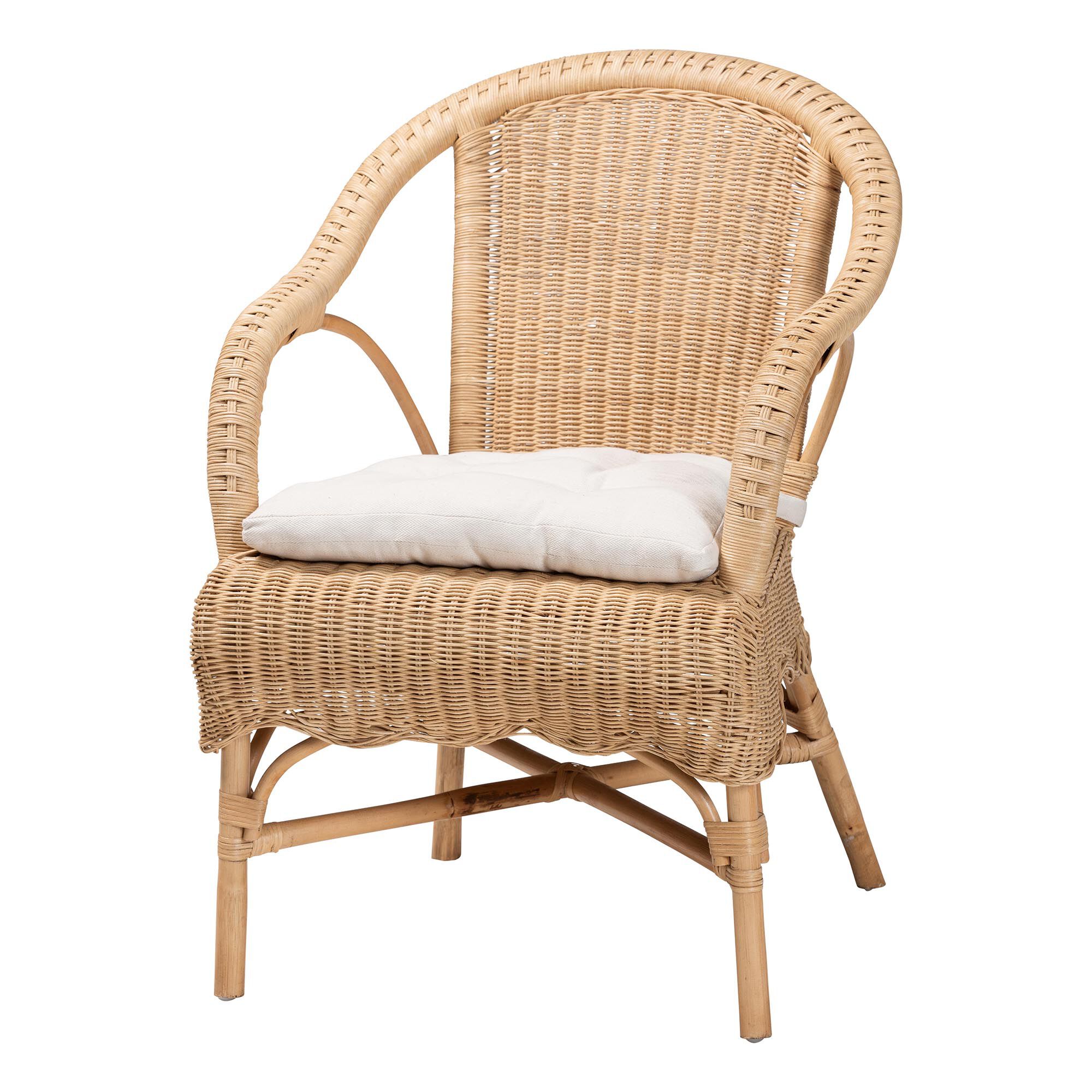 Reinu Natural Rattan Dining Chair, NATURAL, alternate image number 1