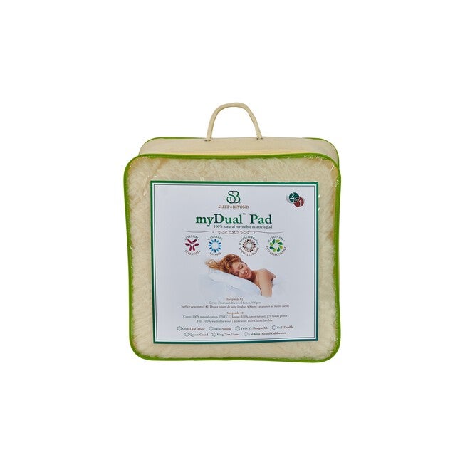 myDual™ Pad 100% Washable and Reversible Wool Mattress Pad, , alternate image number 2