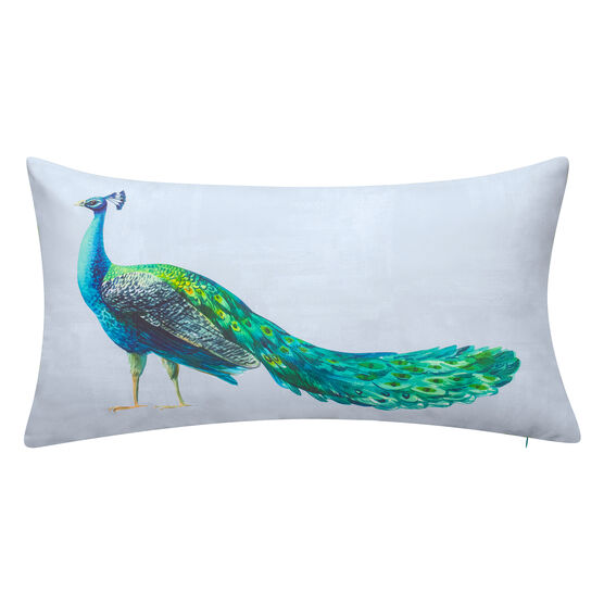 Indoor & Outdoor Dramatic Peacock Lumbar Decorative Pillow, SKY MULTI, hi-res image number null