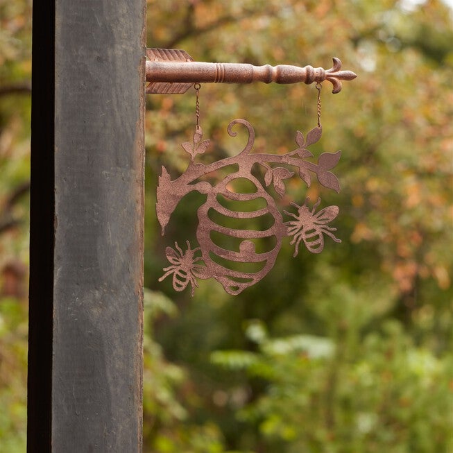 Bronze Metal Bumble Bee Wind Chime 33 inchesH, BRONZE, alternate image number null