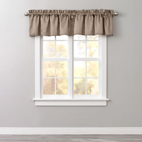 BH Studio Room-Darkening Rod-Pocket Valance, TAUPE, hi-res image number null