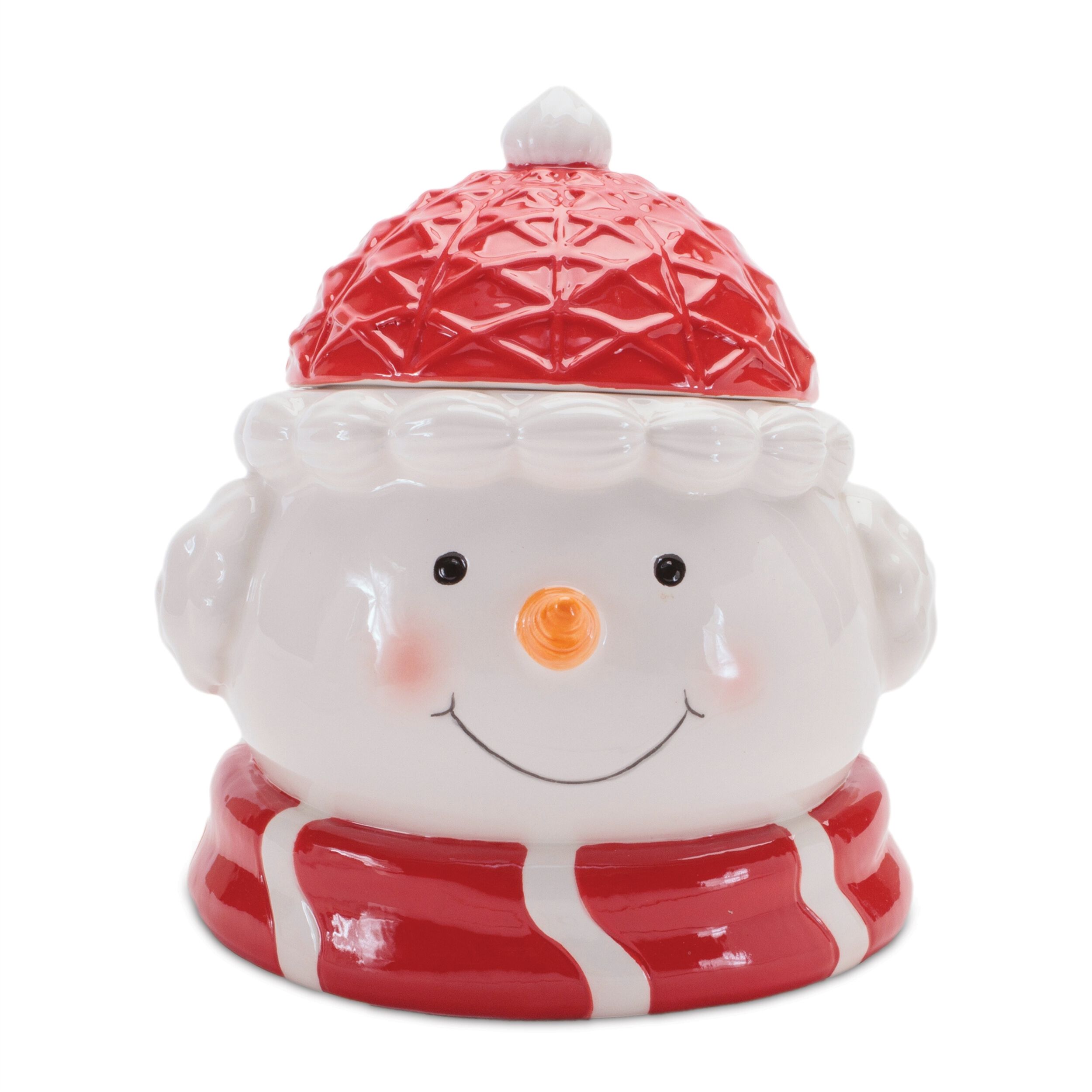 Ceramic Holiday Canister (Set of 2), WHITE RED, alternate image number 3
