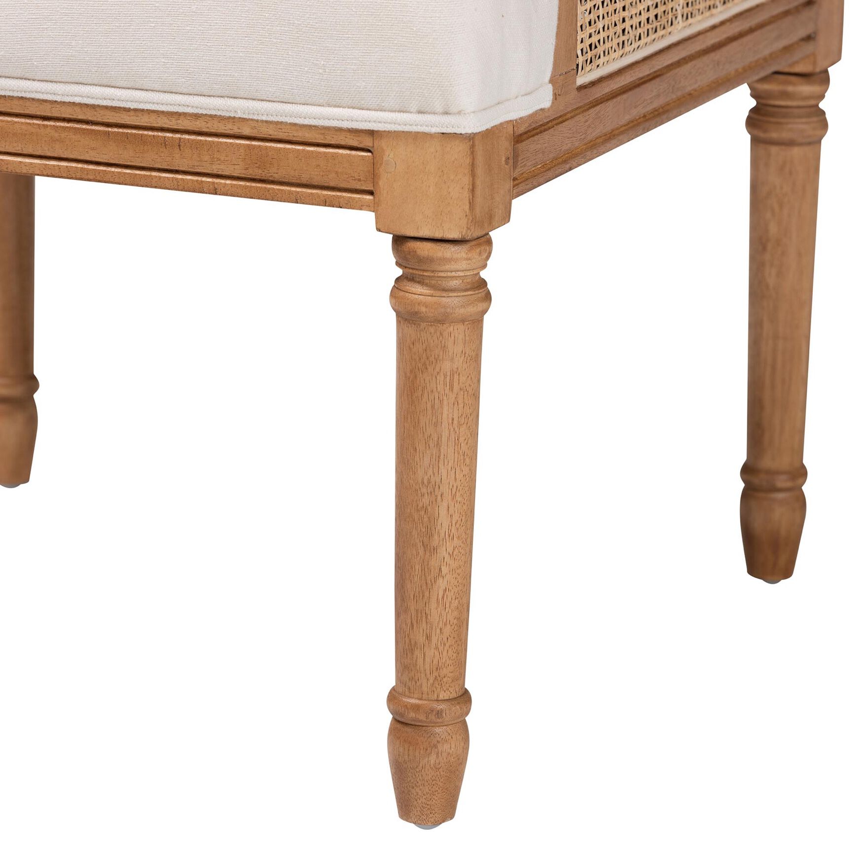 Rachana Traditional French Beige Fabric And Honey Oak Finished Wood Accent Chair, , alternate image number 5