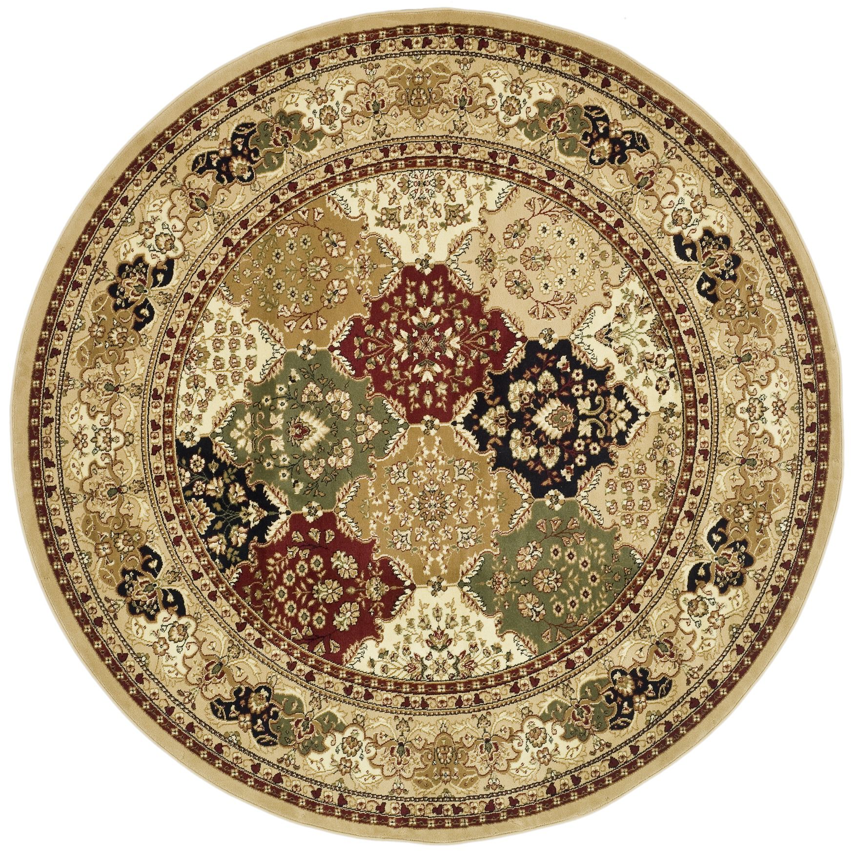 Lyndhurst 221 Multi / Beige 8' X 8' Round Round Rug, MULTI BEIGE, hi-res image number 0