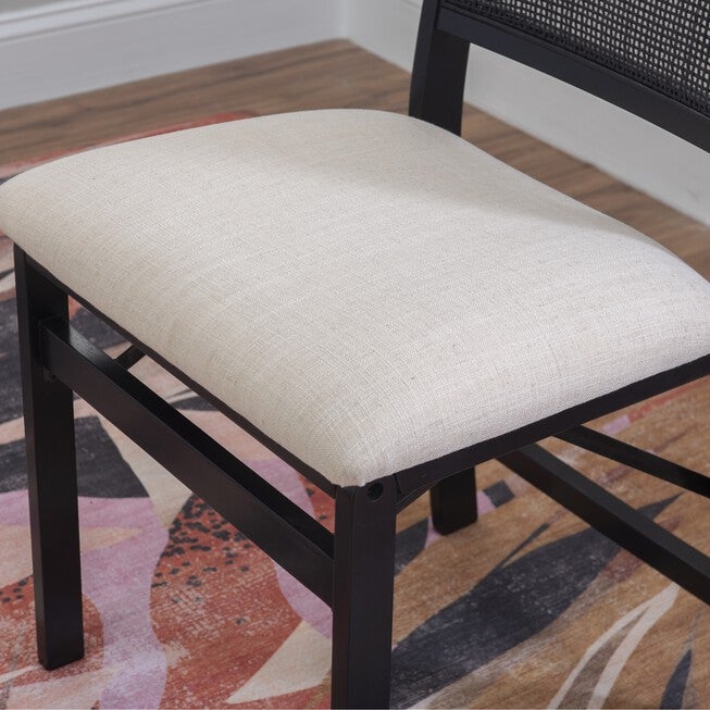 Beaux Cane Back Black Folding Chair Folding Dining Chairs, , alternate image number null