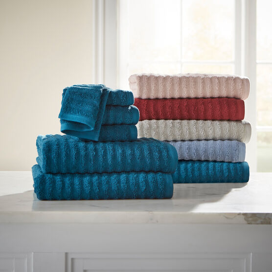 6-PC. Set, Ribbed Towel Collection, TEAL, hi-res image number null