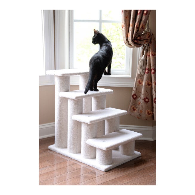 4 Steps Real Wood Ramp Dog Cat Pet Step Stairs Ramp, , alternate image number null