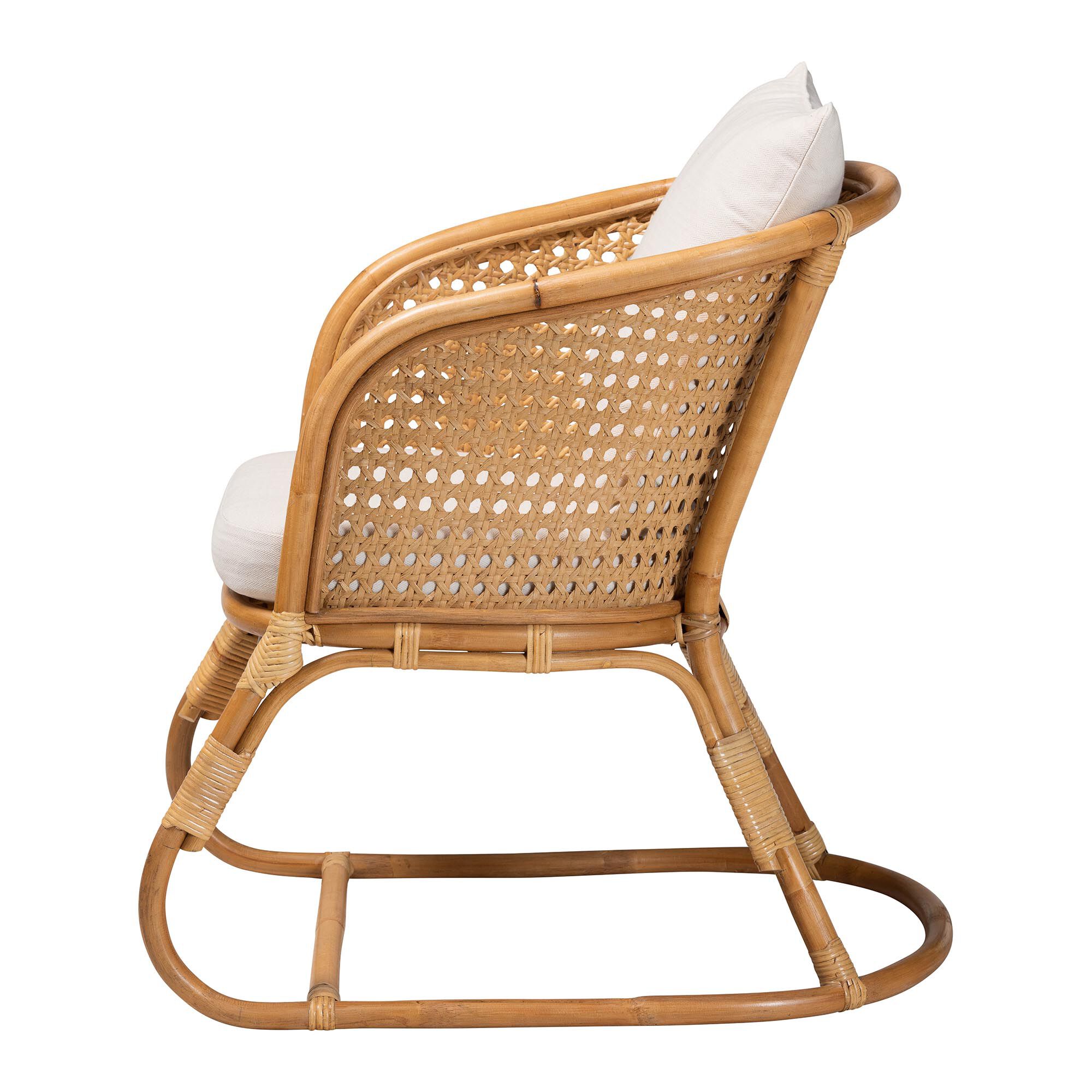 Niko Bohemian Light Honey Rattan Arm Chair, LIGHT, alternate image number 3
